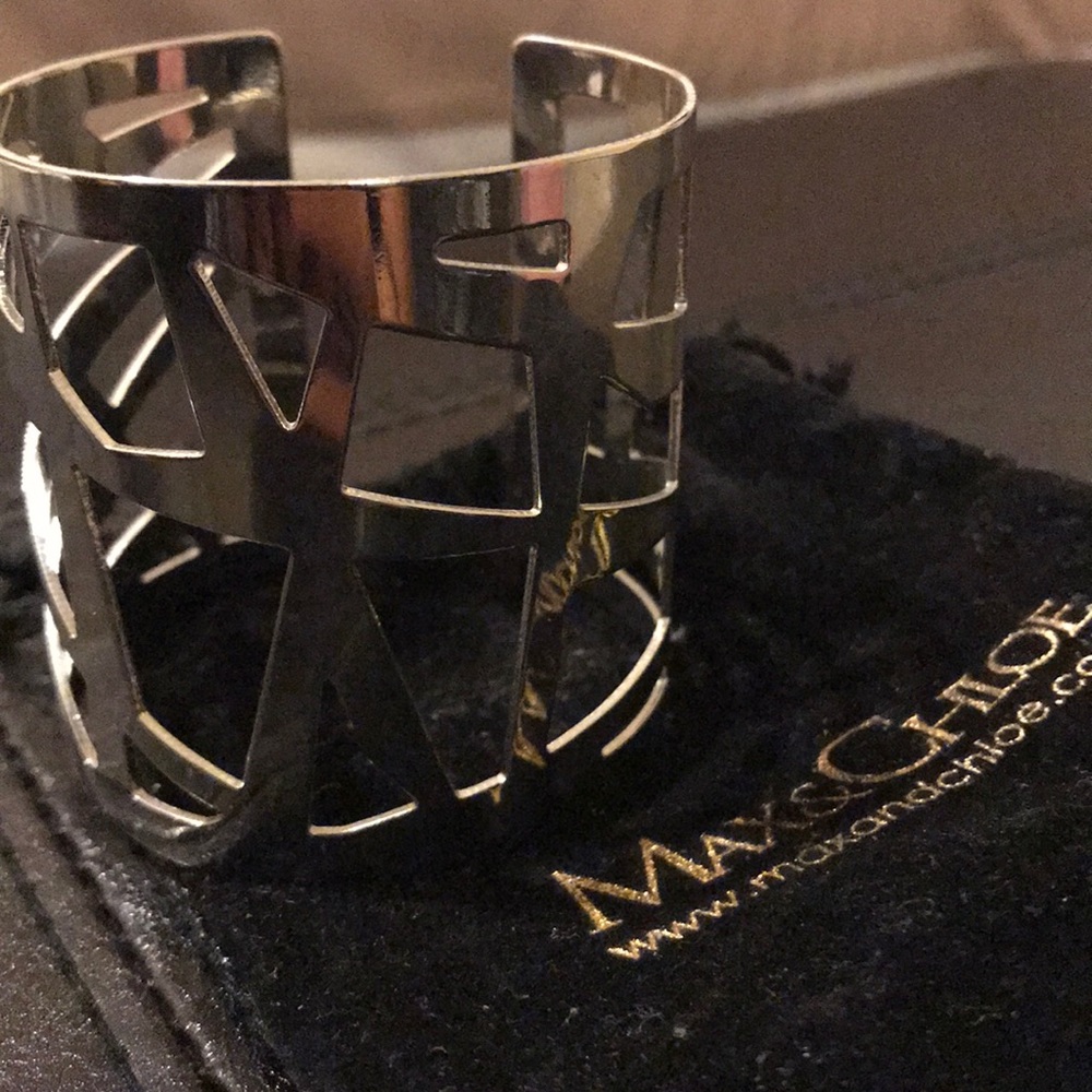 Silver Abstract Bangle Bracelet